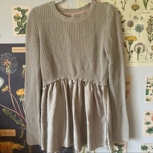 Champagne Xhilaration Peplum Sweater